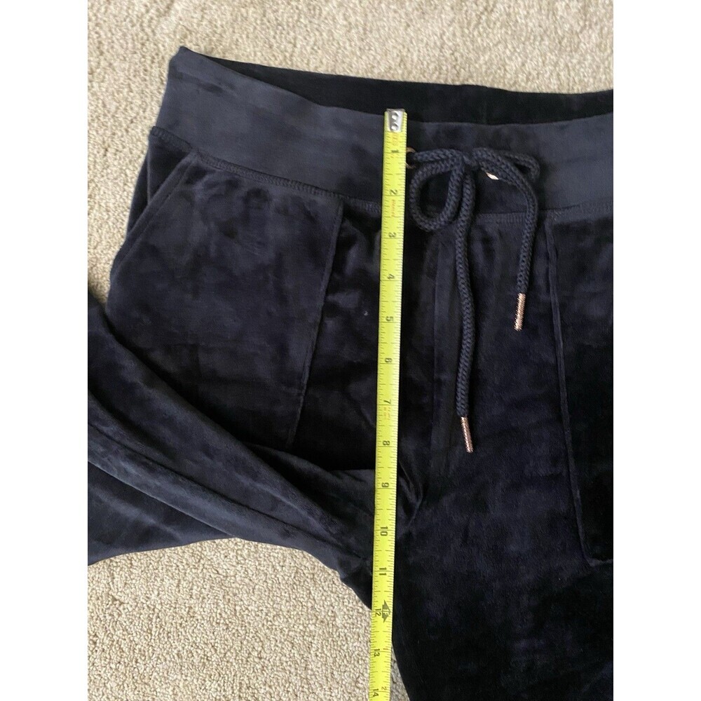 Green Tea High Rise Pants Black Y2K Velour Luxe Stretch Pants Women’s Size L - Picture 9 of 12